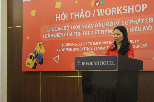 ThS Trần Thu Hà trình bày thiết kế mô hình và triển khai can thiệp thực tế. 